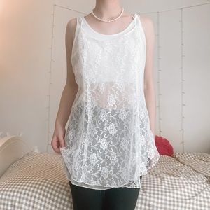 Vintage 90s Victoria Secret Laced Slip Shirt